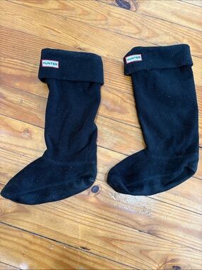 Hunter Black Fold-Over Cuff Boot Socks